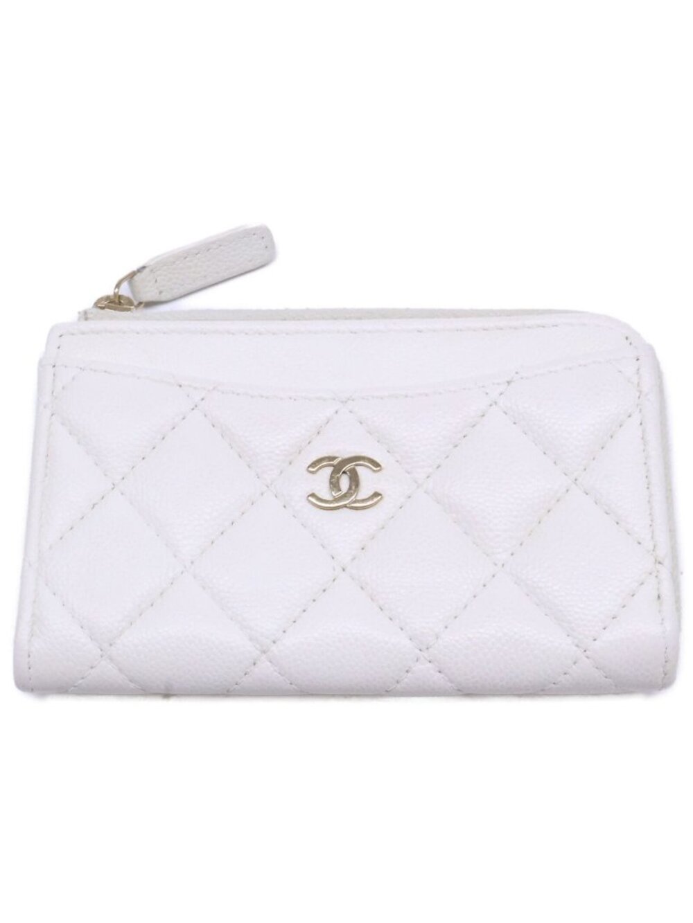 Chanel Caviar Leather Quilted L-shaped Zipper Card